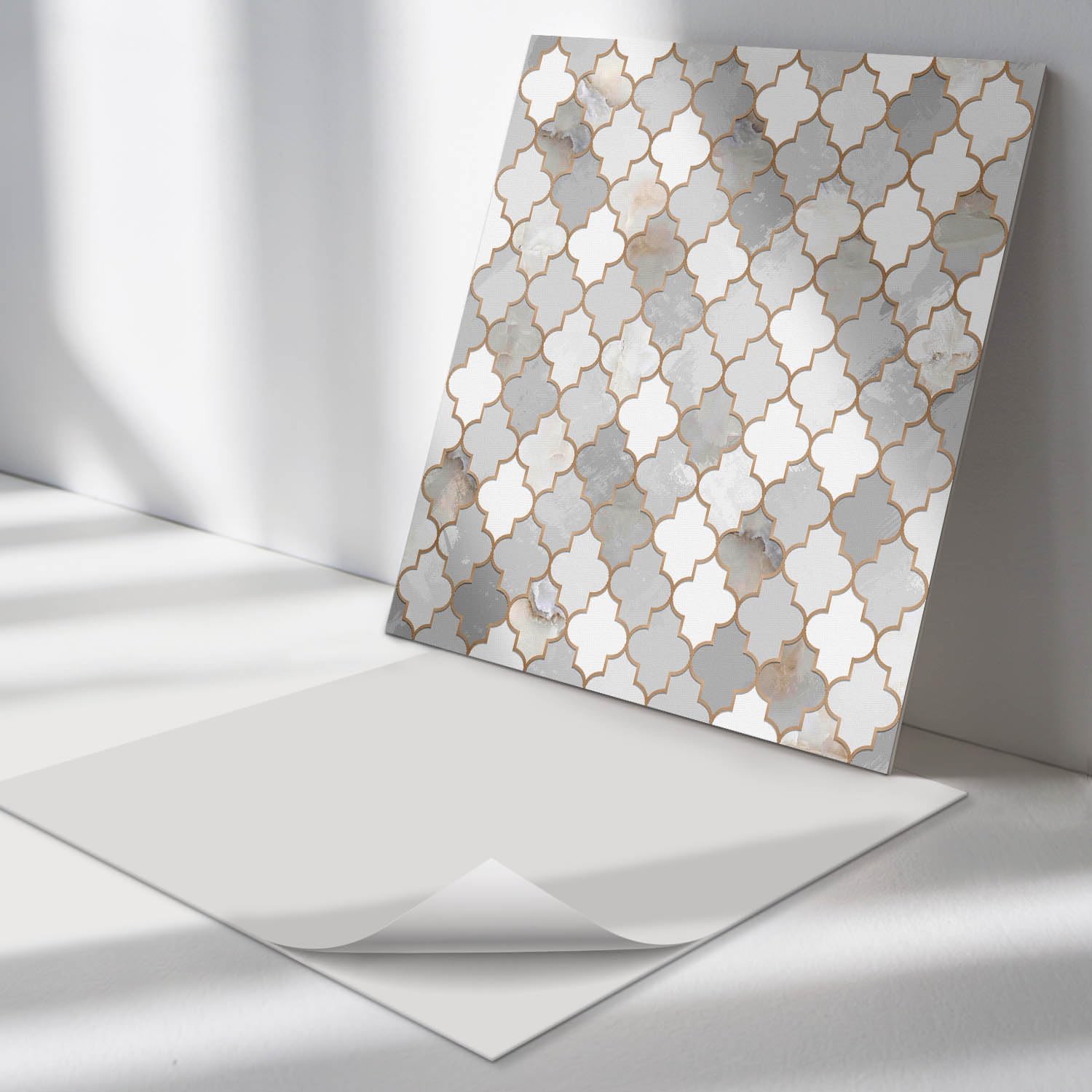 Azulejos Vinílicos 50x50 cm Fácil de Limpiar Sostenible Revestimiento del Suelo 4 Piezas Vinilo Protección Contra Daños Decoración Antischizzo - Motivo a mosaico con forma