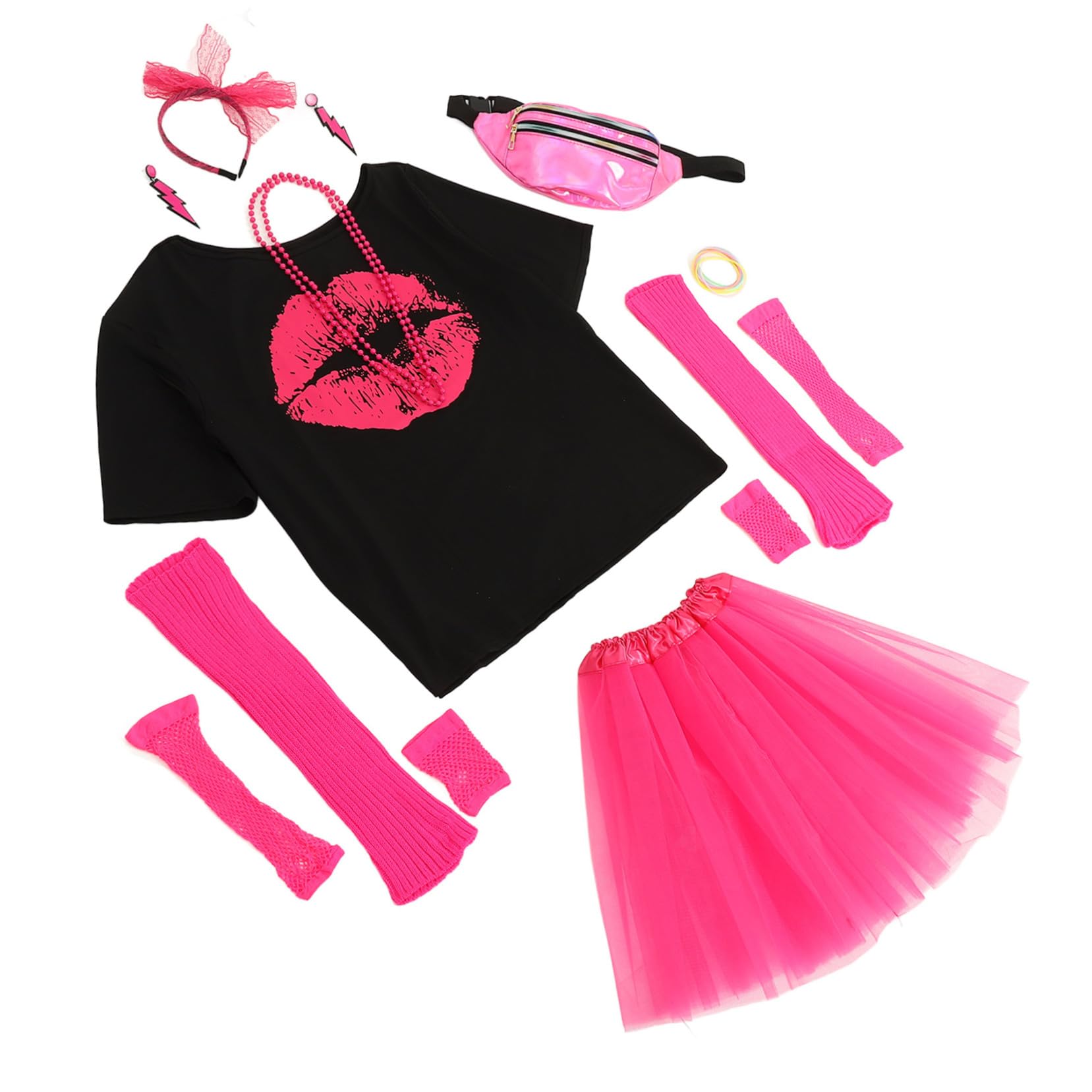 Holibanna Traje De Fiesta Años Mujer Accesorio De Disfraces Collar Pulsera Pendientes Guantes De Malla Para Fiesta Temática Disfraces Accesorios Para