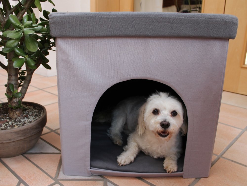Hunde- & Katzenhöhle Hocker, grau, 50x50x50 cm, Indoor