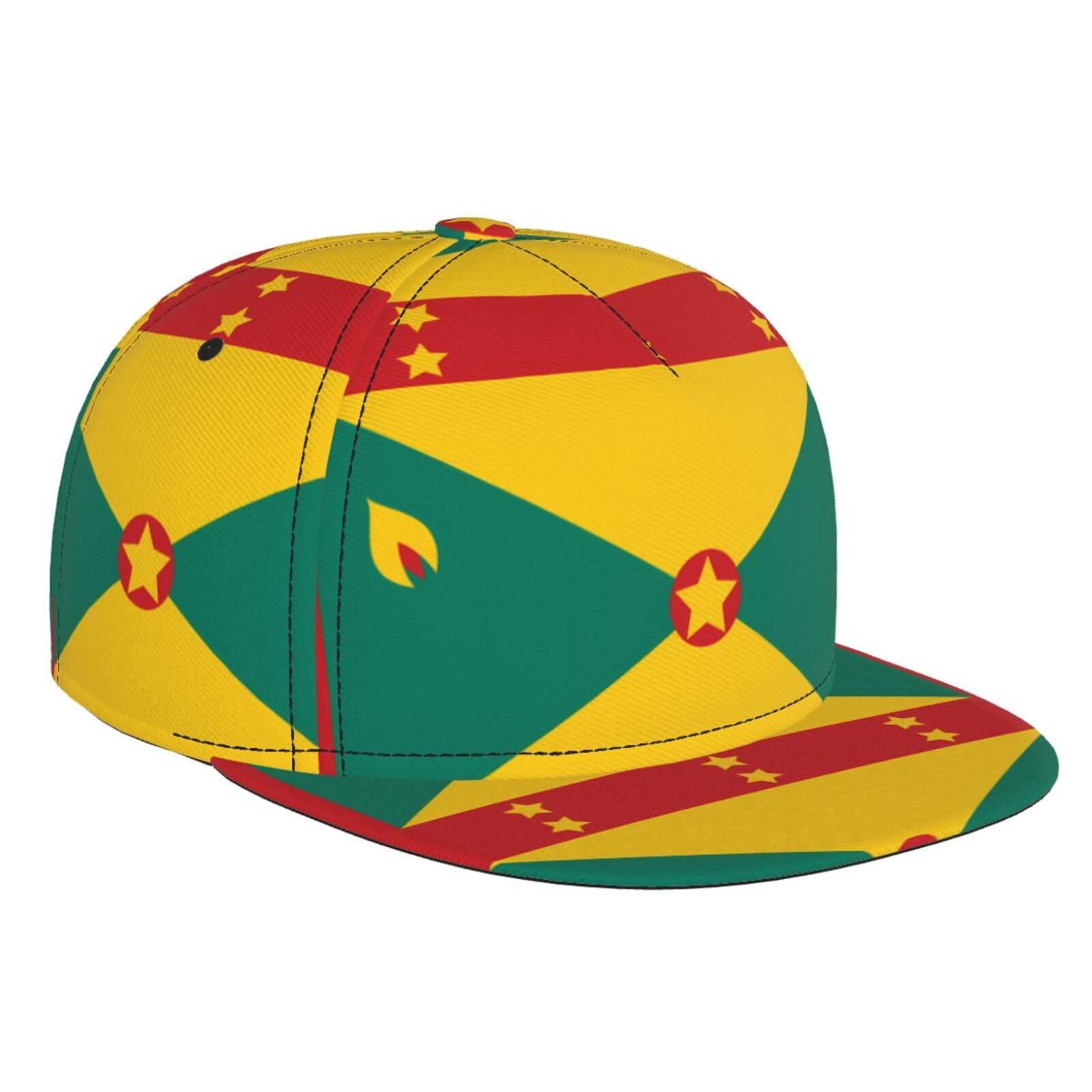 WZYWHJ Fashion Flat Brim Baseball Cap Flag of Grenada Pattern Adjustable, Breathable & Lightweight for Men & Women Black, Black, One Size, Black, One Size