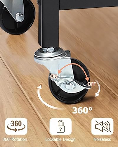 Miniatura 3 de MOOACE Mesa de tocadiscos, estante de vinilo con puertos USB y tomas de corriente, gabinete de soporte para almacenamiento de hasta 90 álbumes,