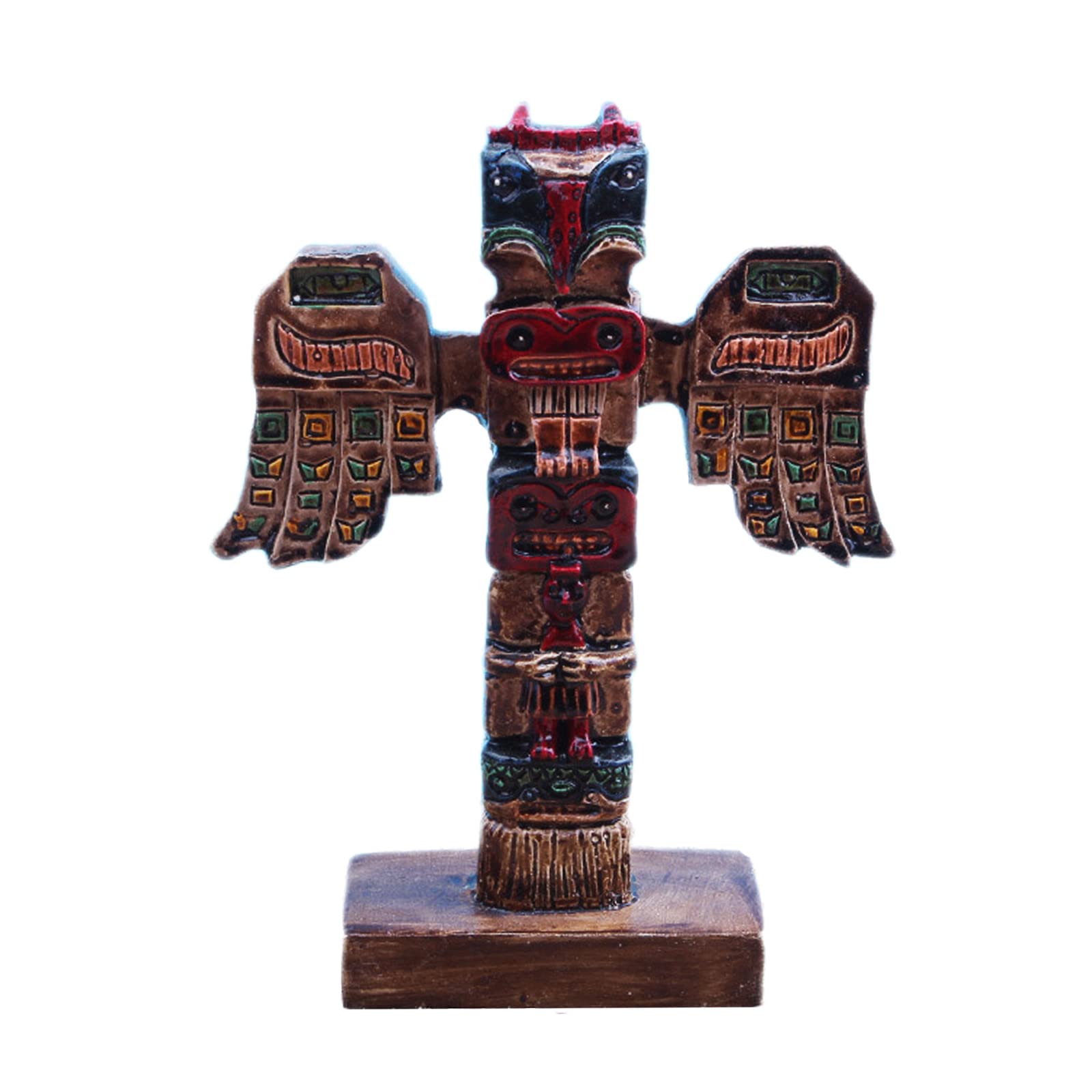 Kocris Casa Indian Totem Pole Reptile Tank Terrarium Decorations Decor Native American Tribe Clan Sculpture Ancient Culture God Lizard Spider Tanks Hawaiian Statue Figurine Décor Ornament Aquarium