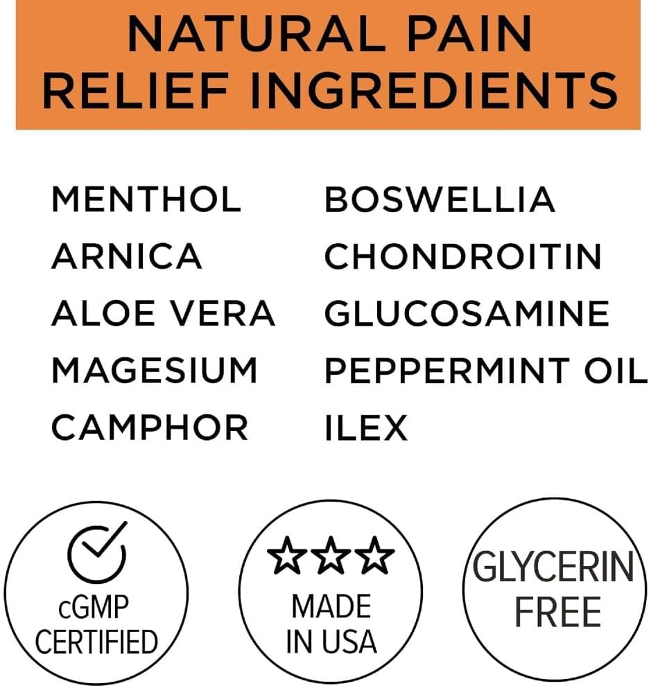 OMAX 2 Bottles CryoFreeze Pain Relief Menthol Roll On, Sport ICY Cold, Arthritis, Back Pain, Muscle & Joint, Arnica, Made in USA, 3oz per/Bottle