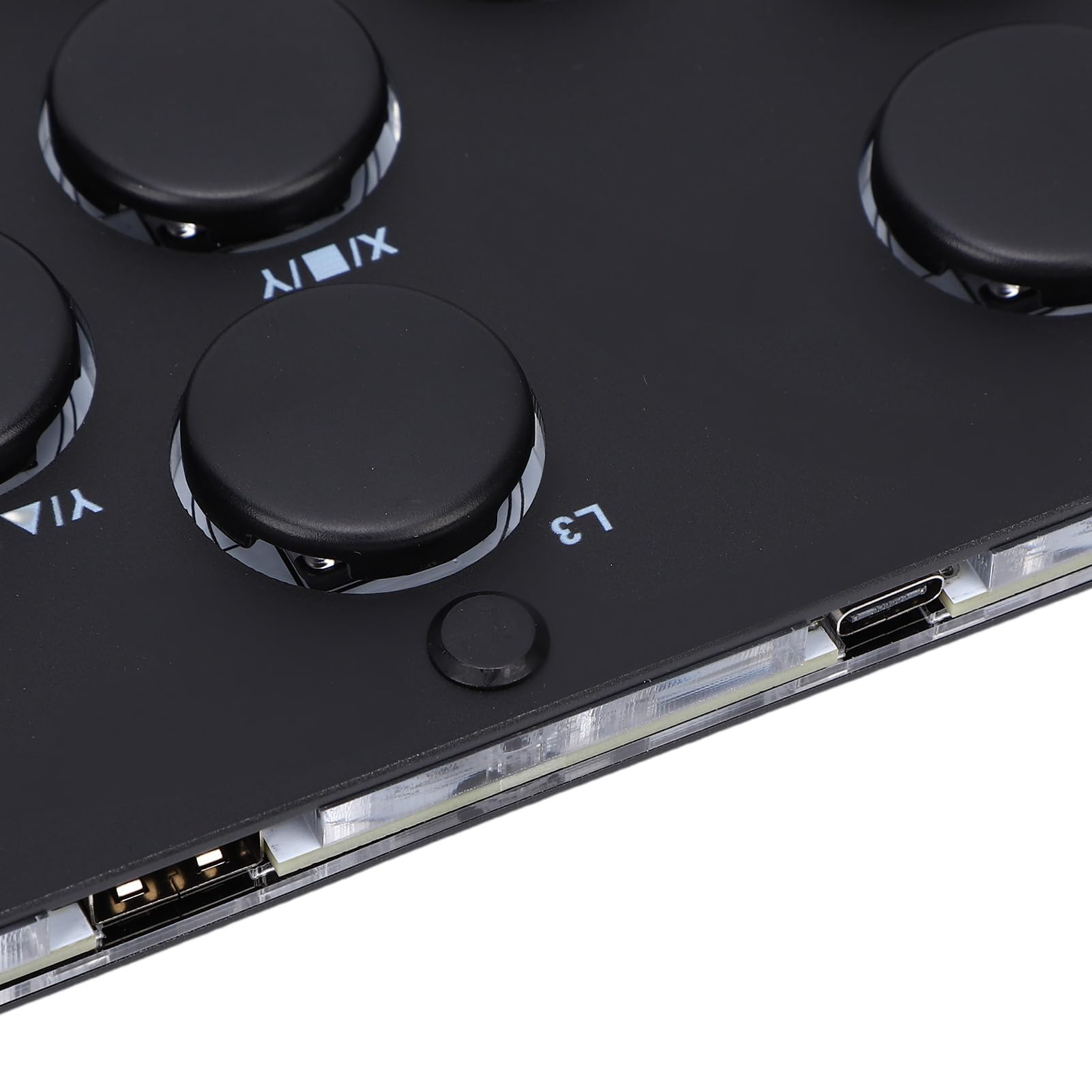 Diyeeni Arcades Fight Stick, Game Fighting Joystick PC con Luz RGB, Intercambiable en Caliente, Controlador sin Palanca de 5 Modos para SteamDeck para ROG ALL para para Android para
