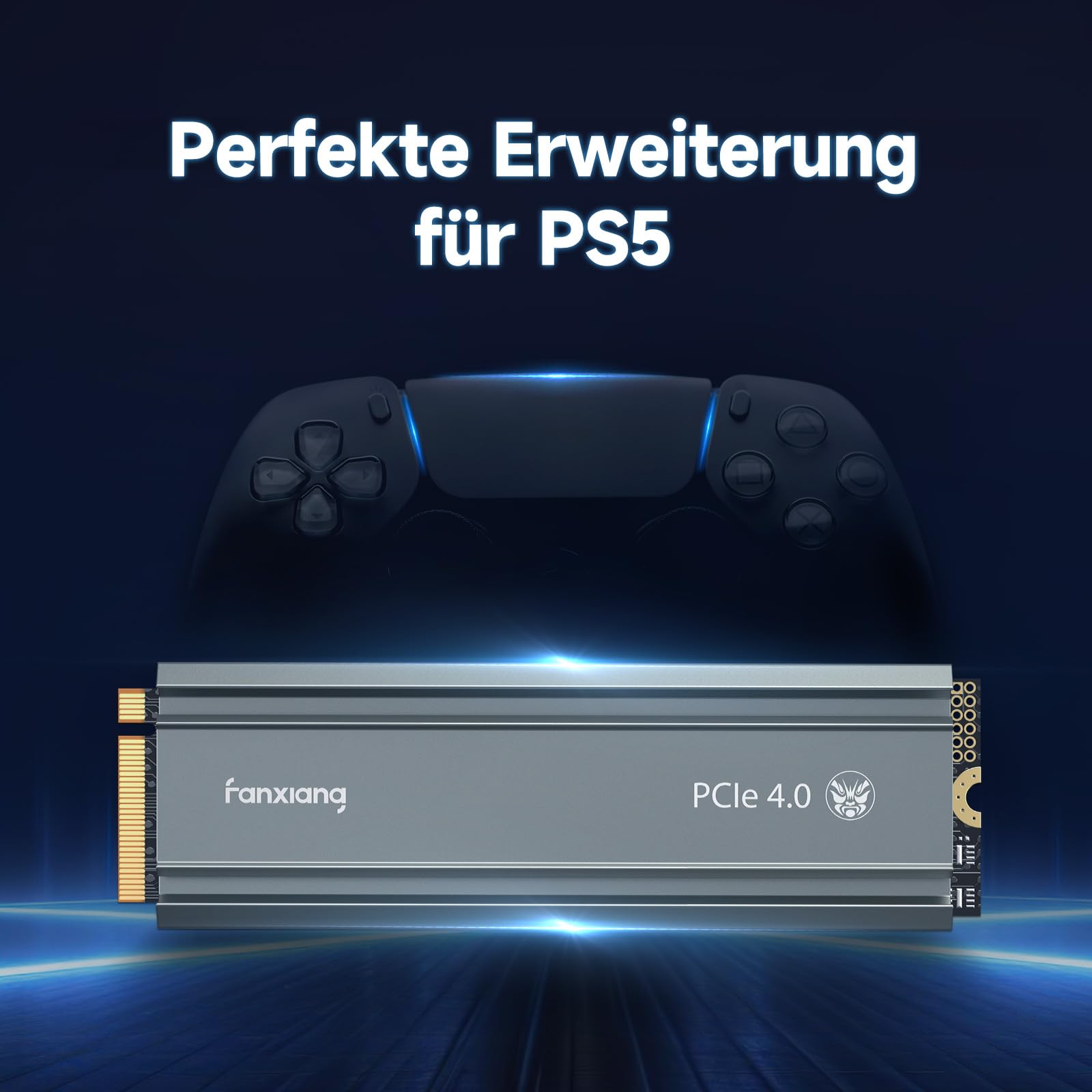 fanxiang Nvme SSD M.2 2280 500GB Interne Festplatte mit Kühlkörper PCIe 4.0, 4800MB/s Lesen, 2400MB/s Schreiben, für Gaming, Videoschnitt, Kompatibel mit Desktop, Spielekonsole (S660)