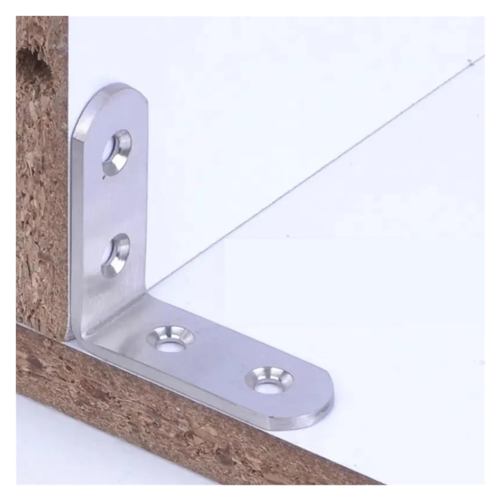 Codice angolare a forma di L in acciaio inossidabile Staffe giunzione da 90 gradi Connettori angolari for armadietti for mobili Supporto for porta dello scaffale con vite(30PCS)
