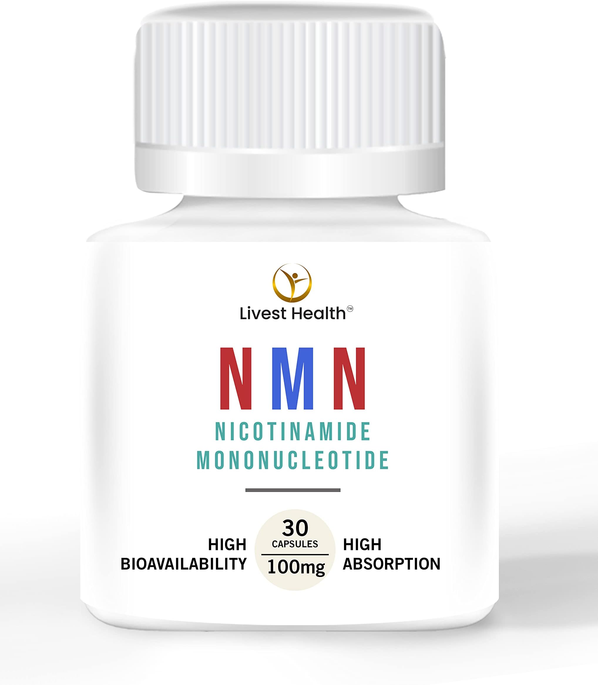 Livest Health Nicotinamide Mononucleotide (NMN) Supplements For Longevity 30 Capsules 100 mg