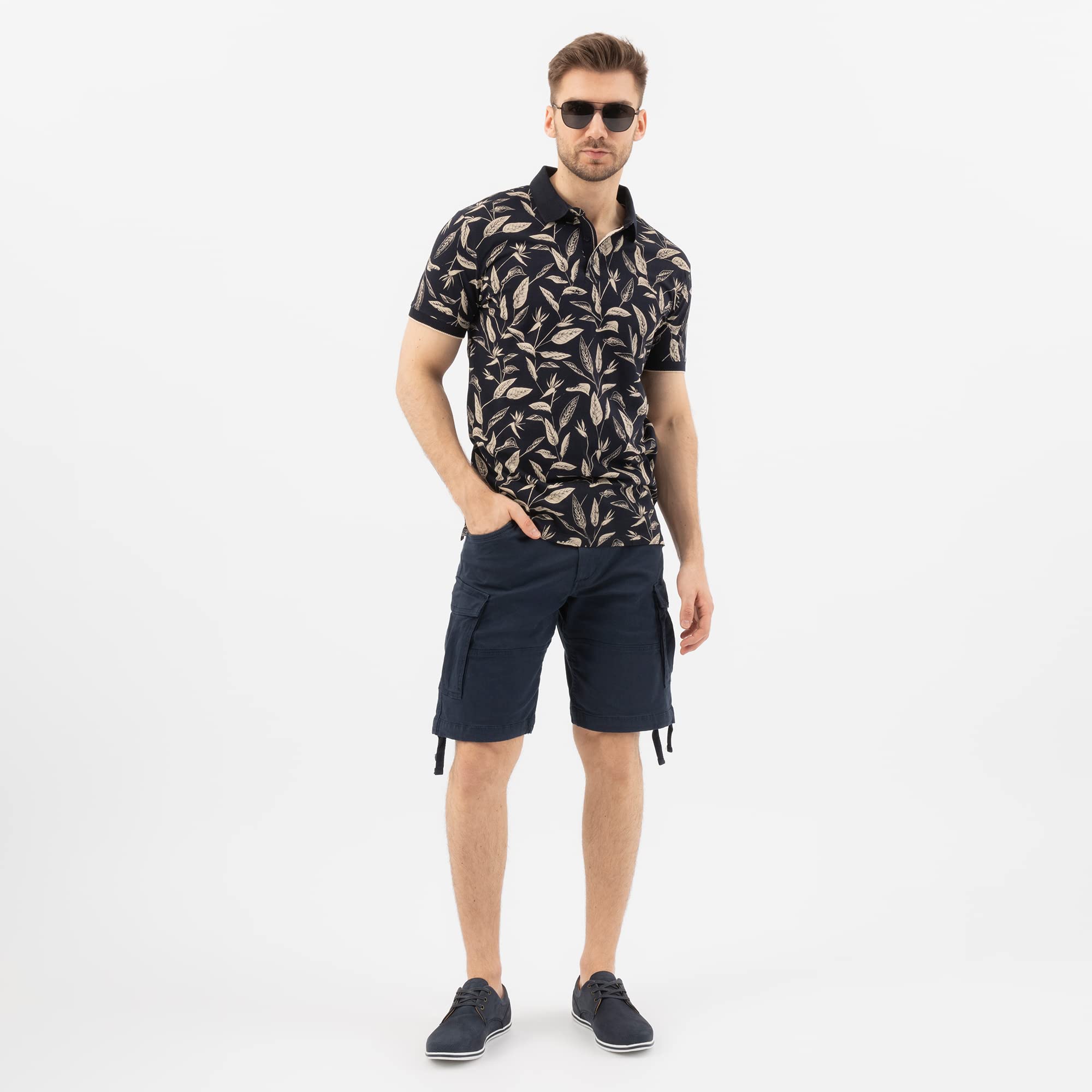 WOJAS - Półbuty Męskie | Skóra Nubukowa | Ażurowa Faktura | Styl Casual | 10019-26 - Granatowy