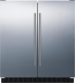 FFRF3075WCSS 30" Side-by-Side Compact Refrigerator and Freezer with 5.4 cu. ft. Capacity LED Lighting Frost Free Operation High Temperature and Open Door Alarm in Stainless Steel Exterior