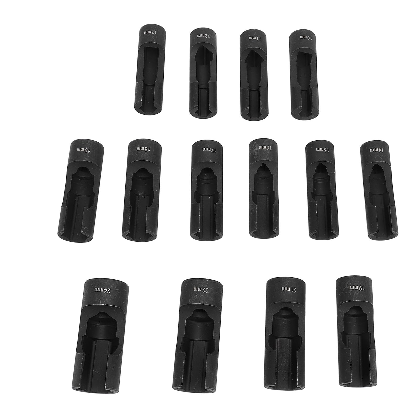 Tbest Juego de Llaves de Tubo para Línea de de Inyector de 1/2 Pulgada, 13 Piezas de Llaves de Tuerca Abocinada de Acero para Conexiones de Inyector de, Tubos Doblados, Sensores EGT, Interruptores