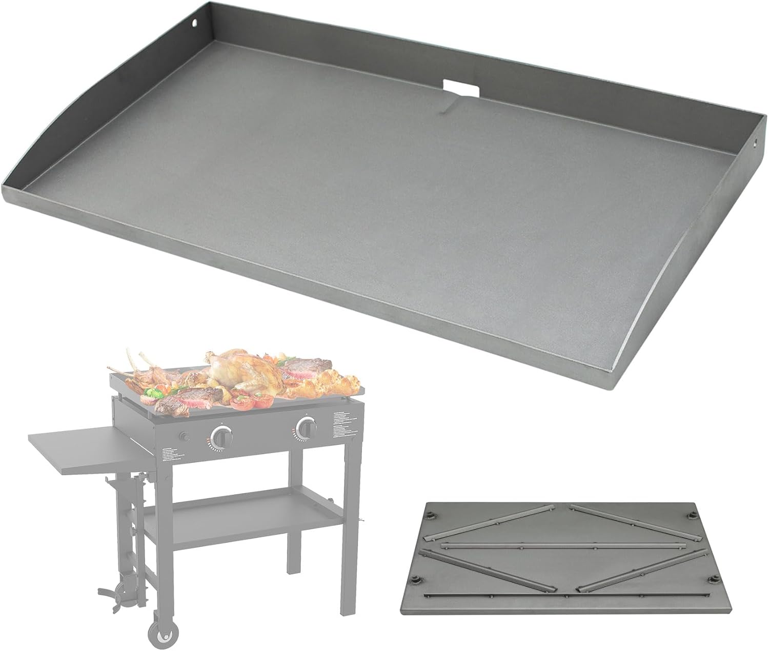 28 Inch Flat Top Griddle Replacement Top for Blackstone 28" Grill Top Replacement Blackstone 1803 1839 1853 1856 1885 1605 1924 1883 2094 2 Burner Griddle with Rear Grease System Replacement Flat Top