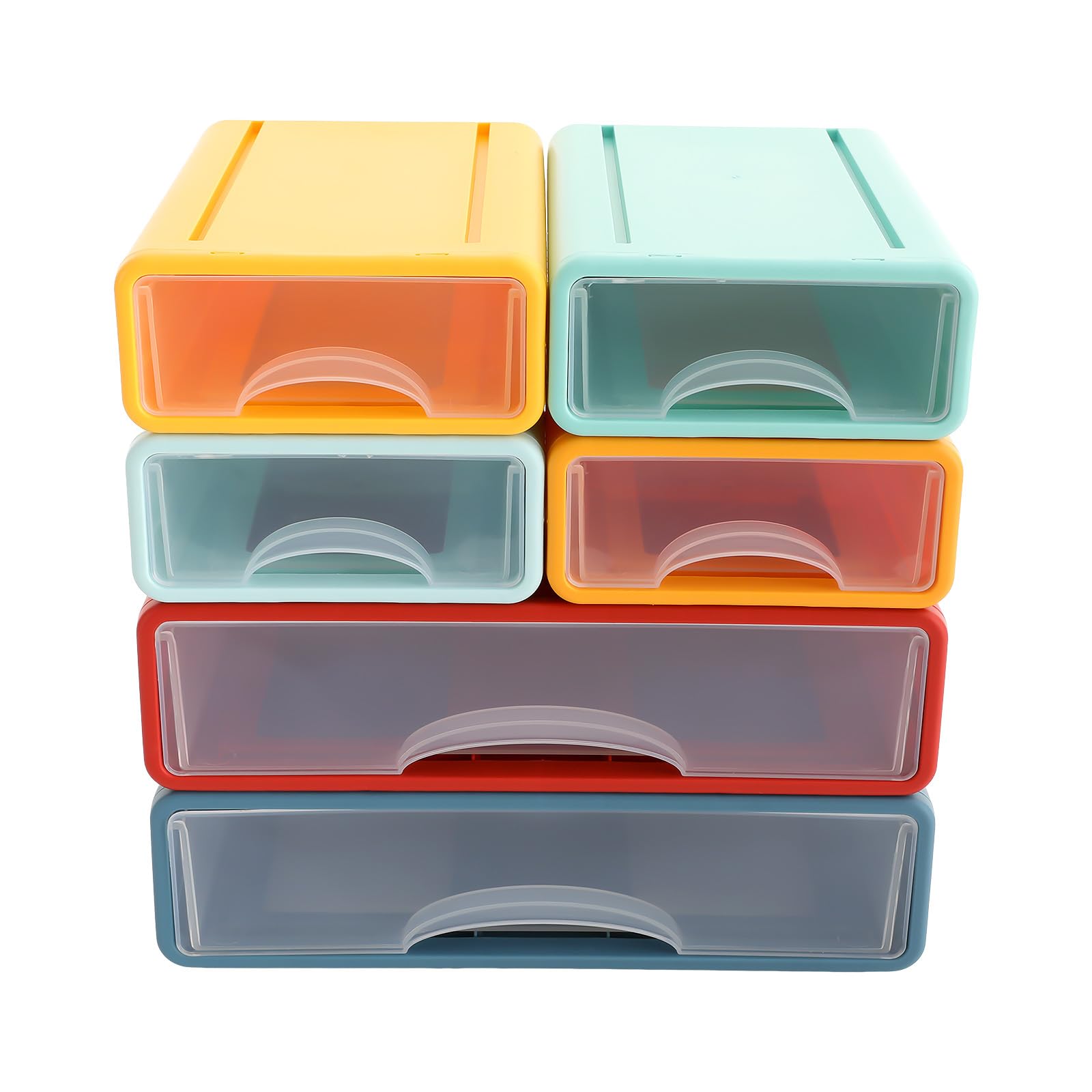 Juego de 6 cajones de escritorio, apilables, organizadores de cajones de oficina, caja de almacenamiento con cajón, A4, formato A5, organizador de escritorio para oficina, escuela, artículos
