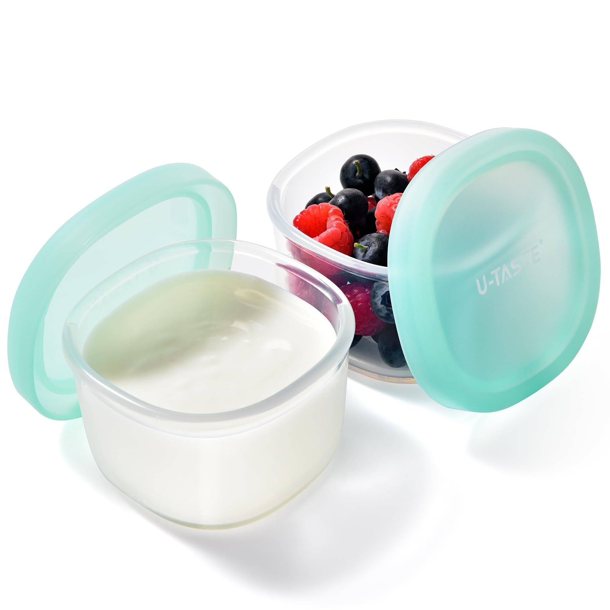 Silicone Container with Lids, Small Mini Food Storage, 6oz * 2