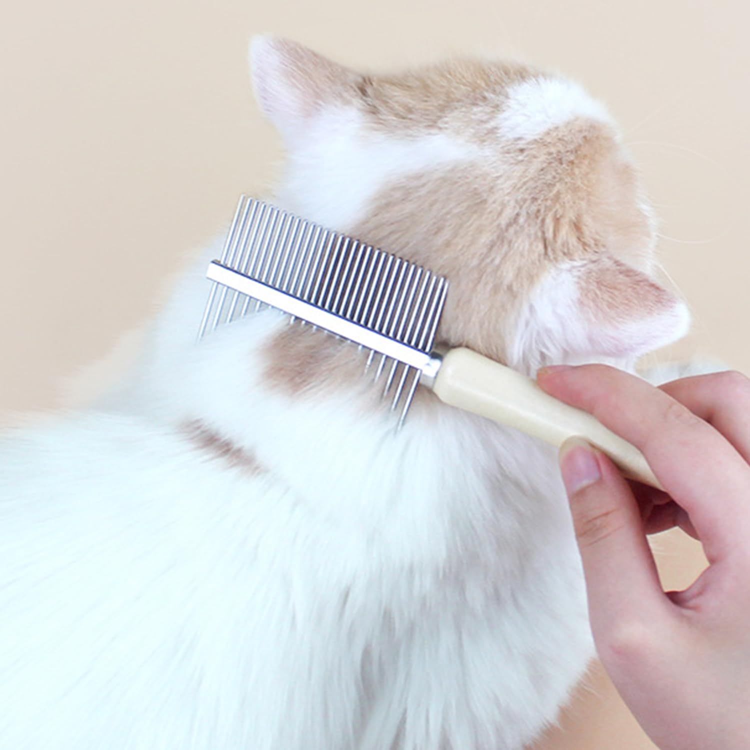 NAUZE 2 Pieces Pet Grooming Comb Double And Single Row Comb Pet Cat Dog Grooming Comb for Cats Dogs Trimmer Tool Pet Grooming Comb - Image 4