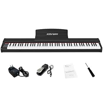 Amazon | KIMFBAY 電子ピアノ 88鍵盤 卓上 木製 電子 ピアノ 88