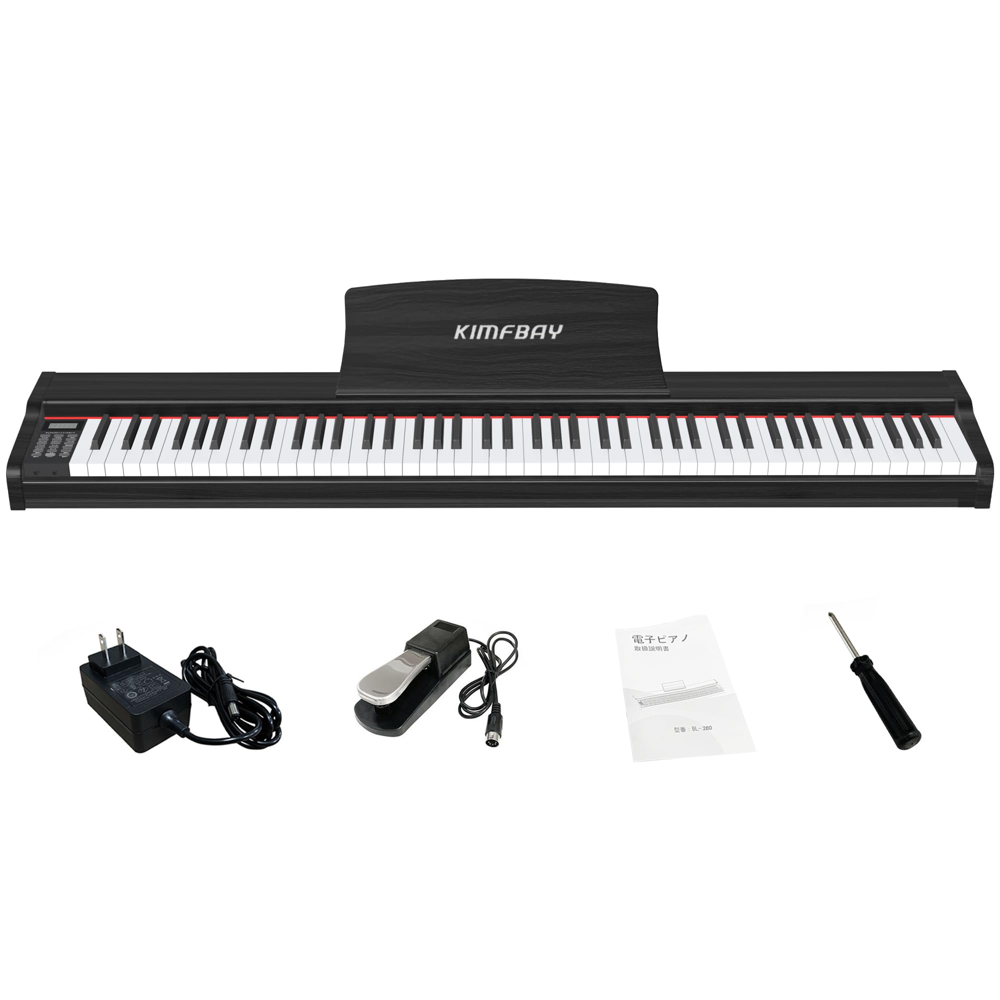 Amazon | KIMFBAY 電子ピアノ 88鍵盤 卓上 木製 電子 ピアノ 88