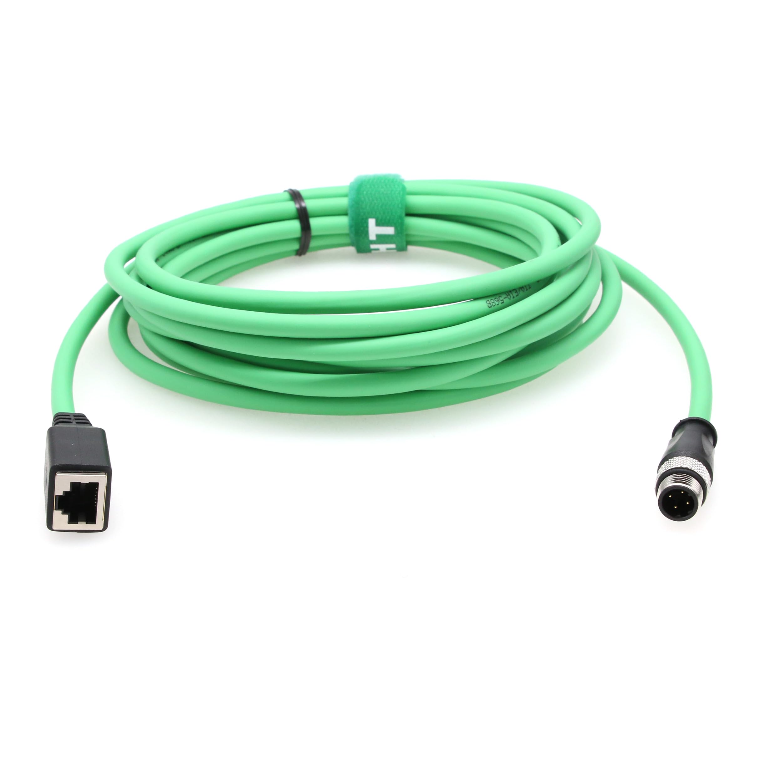 HangTon Câble adaptateur M12 4 broches D-codé vers RJ45 femelle Cat5e pour caméra Profinet Omron Keyence SICK Datalogic Capteur de vision Ethernet Réseau PC PLC 3 m Vert