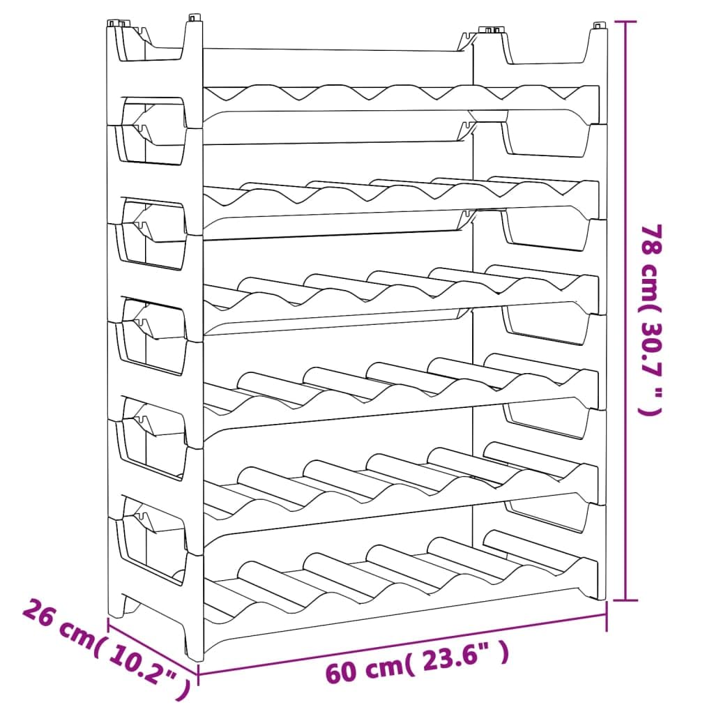Rantry Flaschenregal für 36 Flaschen, stapelbar, Flaschenregal, Weinregal, Schrank, Küche, Speisekammer, Zuhause, Lagerung, Weinschrank, Präsentationsständer
