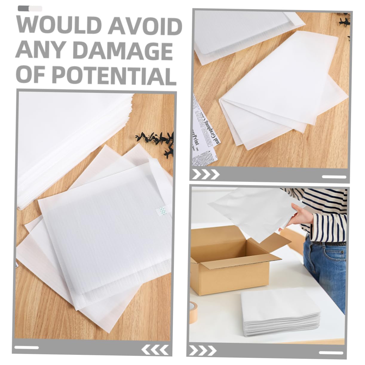 BUTIFULSIC 100pcs Epe Foam Packing Bag for Dishes Glassware Cups Cushioning Foam Pouches for Moving Shipping