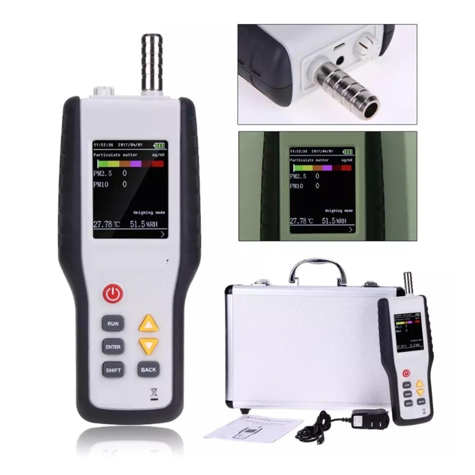 Monitor della qualità dell'aria, Dimensione particelle a sei canali 0,3, 0,5, 1,0, PM2,5 Rilevatore PM10 Contatore di polvere Monitoraggio del particolato di qualità 'aria for officina libera