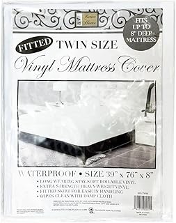 Heavy Vinyl Mattress Cover Twin Size Bed White 100% Waterproof Plastic Protector