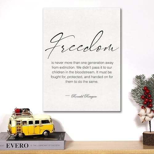 Miniatura 5 de Lienzo militar inspirador para la pared, con cita de libertad, pintura impresa en lienzo para decoración de pared del hogar, enmarcada, regalo de