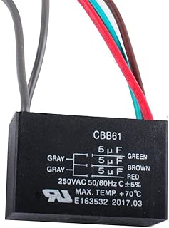 Wadoy CBB61 5 Wire Ceiling Fan Capacitor for NEW TECH 5+5+5uf 50/60Hz 250VAC - coolthings.us
