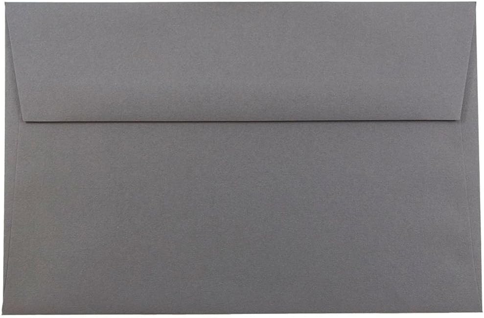 JAM PAPER A7 Premium Invitation Envelopes - 5 1/4 x 7 1/4 - Dark Grey - 100/Pack