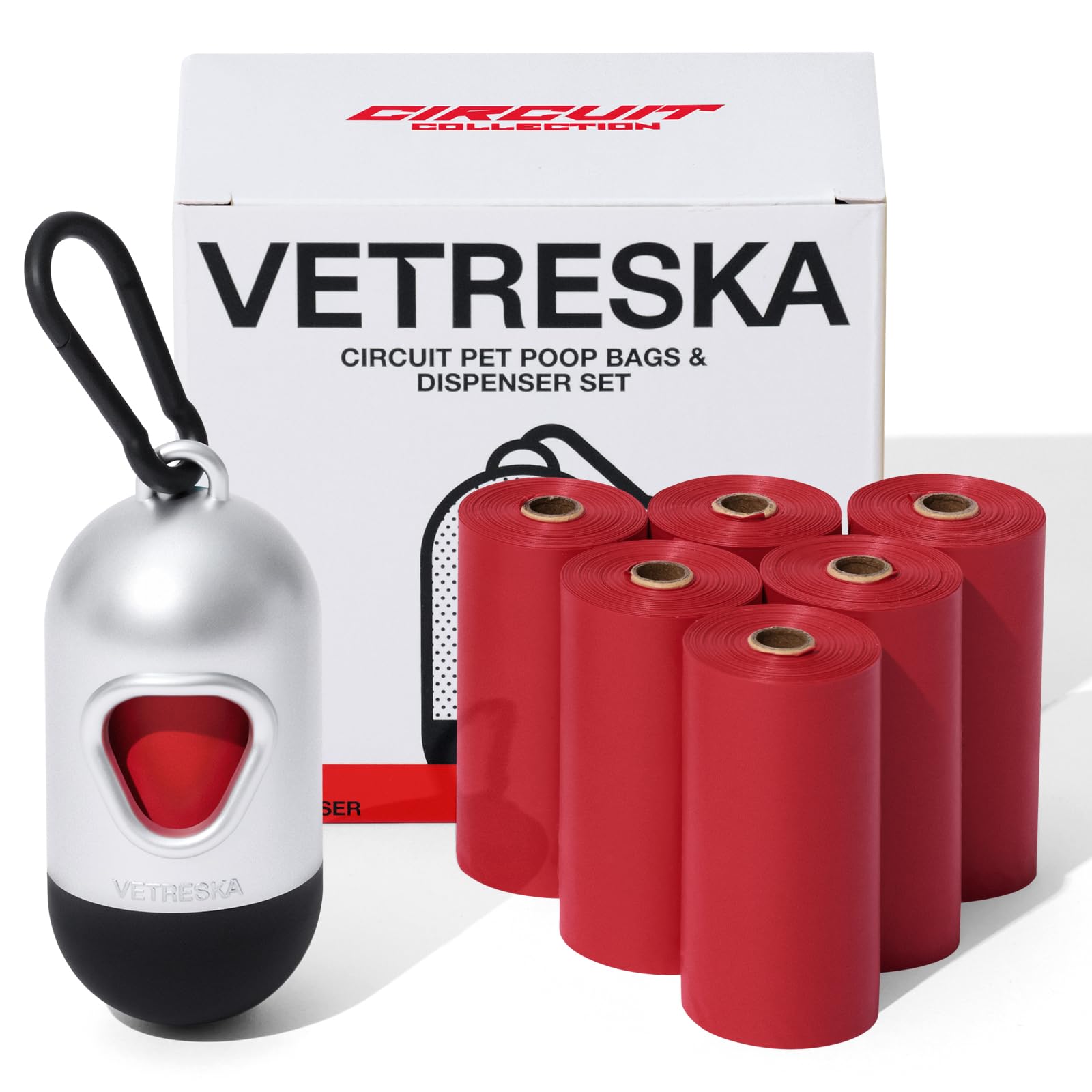 VETRESKA Dog Poo Bags with Dispenser, Leak Proof Scented Poop Bags