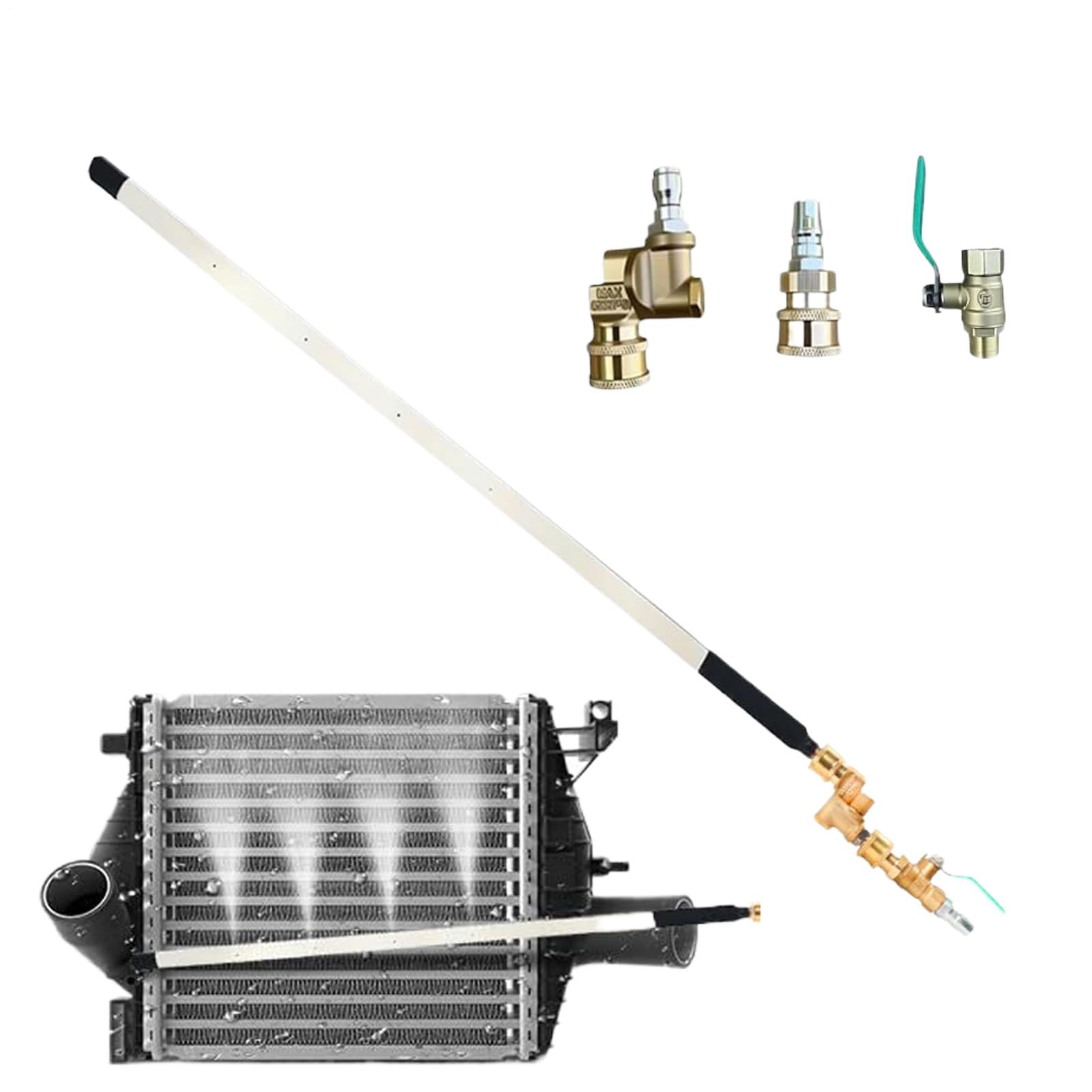 Varilla Limpiadora para Radiadores | Varilla Limpiadora De Radiadores - Soplador Preciso Antifugas con Rotación 180° para Coche Autocaravana HVAC AC Refrigerador