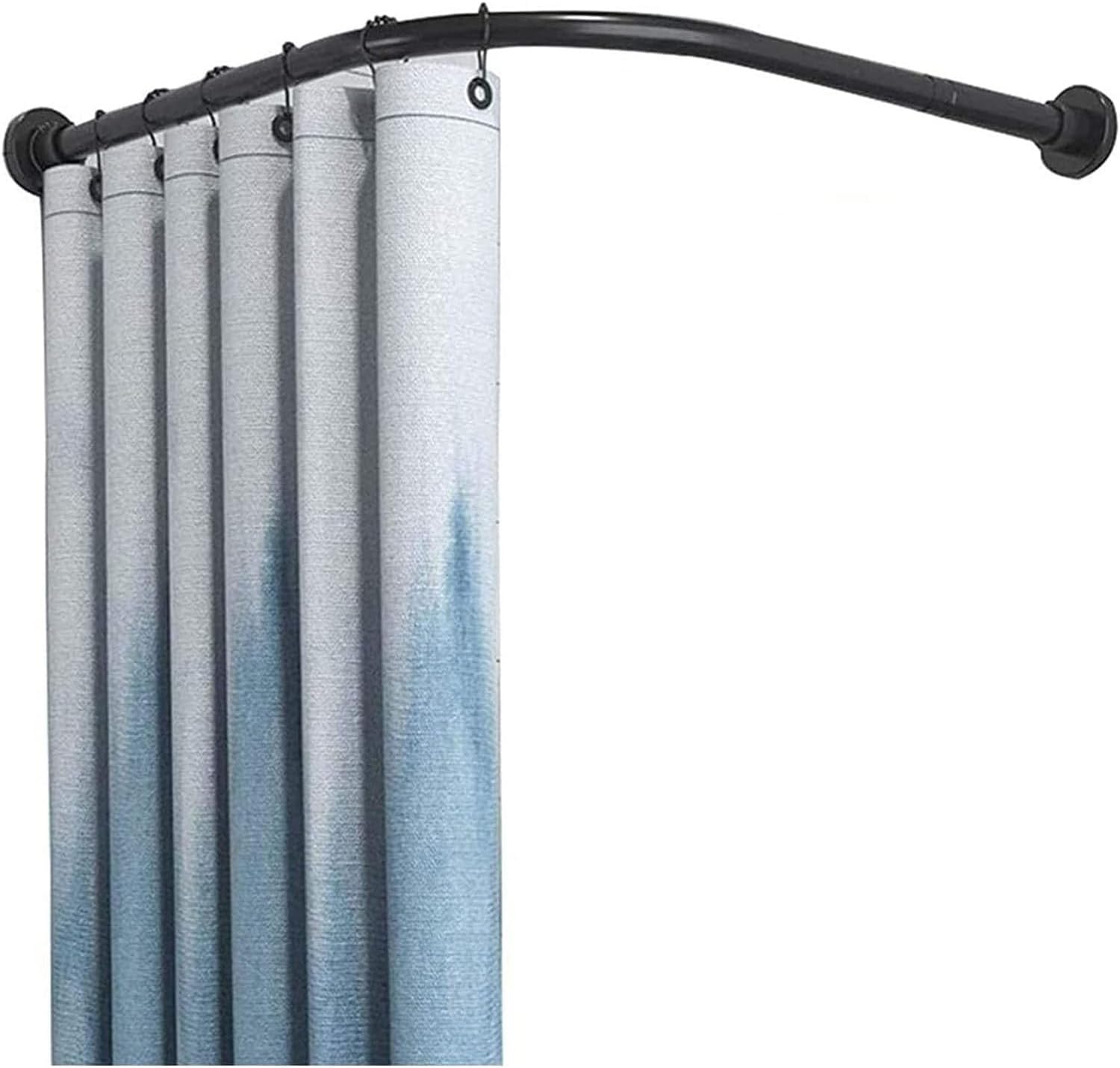 Shower Curtain Rod Corner No Drilling, Telescopic Shower Rod Curved 304 Stainless Steel L Shape Bathtub Corner Shower Curtain Rod Rack for Bathroom(70-95cmx70-95cm)