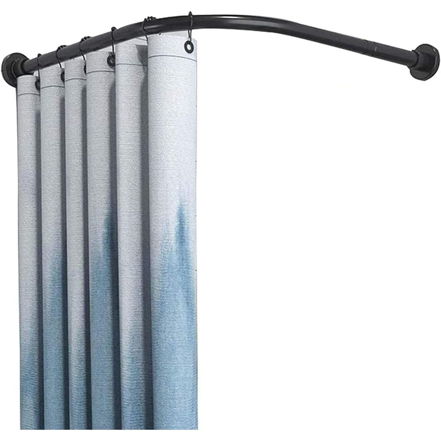 Générique Barre de Douche incurvée et réglable en Forme de L - Installation Facile, Acier Inoxydable, Conception télescopique pour Les espaces d'angle (Une Couleur, 90-130 cm x 90-130 cm)