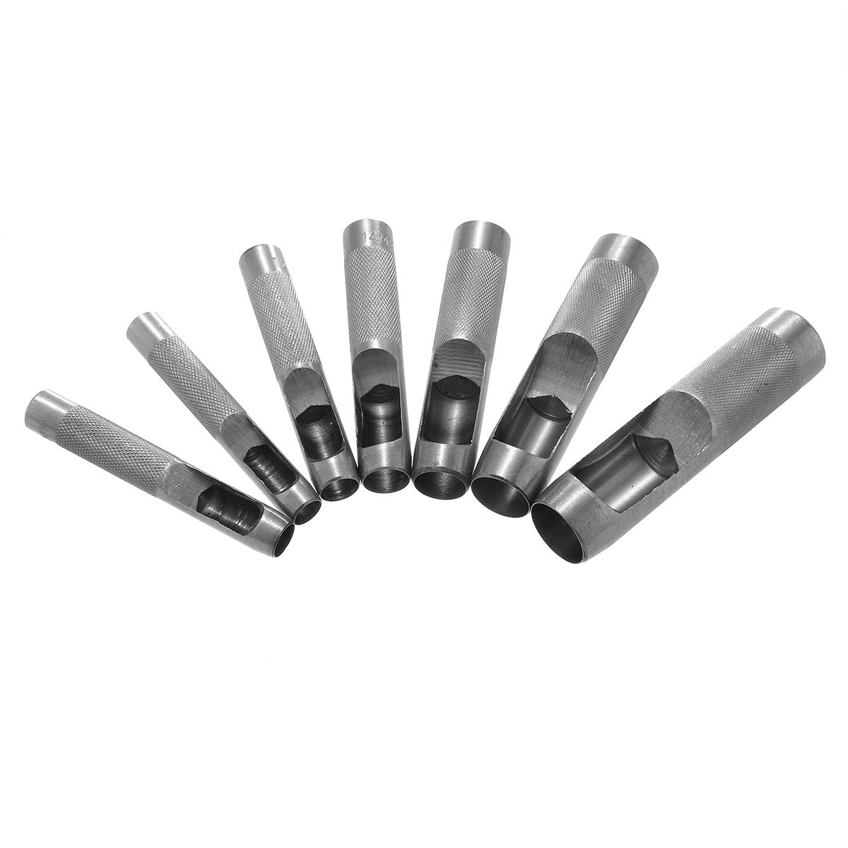 TOPWAY 15 Stück Locheisen Lochstanzer-Satz Stanzer 3-25mm Runde Stanzwerkzeug Set Locheisen Satz für Leder, Uhrenarmband, Dichtung Gürtel, Schuh, Stoff, Leinwand Kleidung, Öse