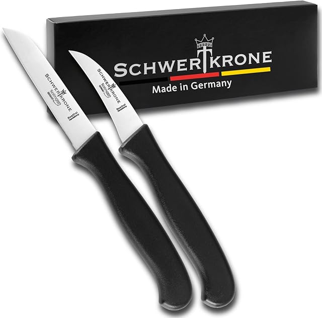 Schwertkrone Nóż do obierania, nóż do warzyw (2 sztuki, prosty/wygięty)