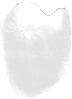 Halloween Party Fake Beard, White Fake Beard Mustache, False Beards Funny Fake Mustache for Costume Halloween Party Supplies