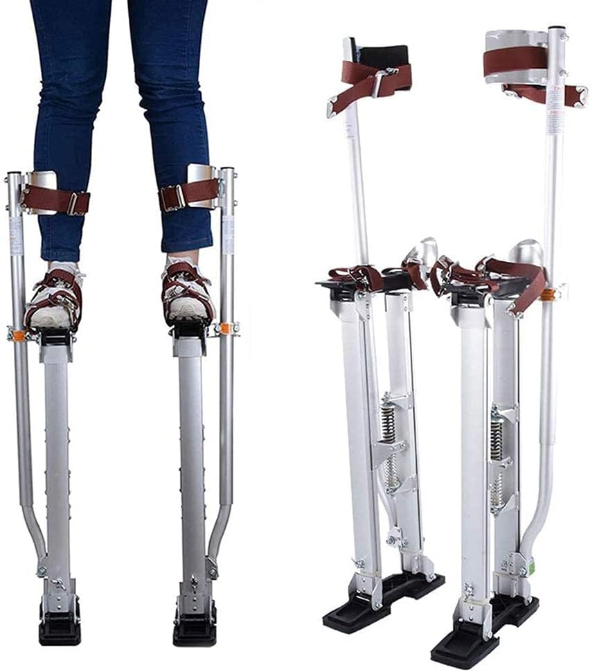Decorators Stilts Adjustable Aluminium Drywall Stilts Painter Tool Laboratory Stilts for Painter Taping Cleaning Ceiling Finishing 24"- 40"