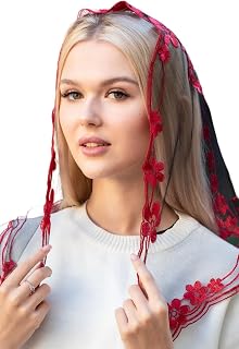 Catholic Mantilla Mass Infinity Veil Church Lace Veil Spanish Chapel Mass Head Covering Short