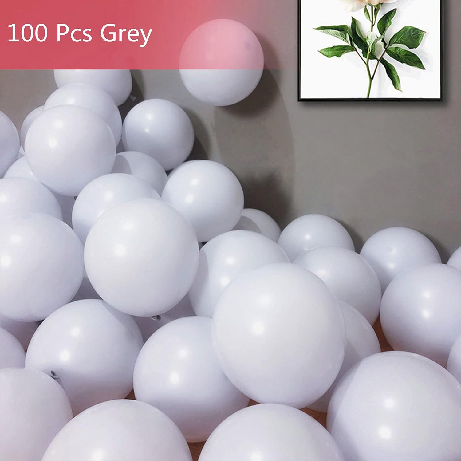 100 Pcs 5 Inch Grey Mini Macaron Pastel Latex Balloon,Romantic Baloon Decorative Latex Balloons for Valentines Baby Shower Birthday Party Wedding Engagement Anniversary Xmas Festival Decor Supplies - Image 3