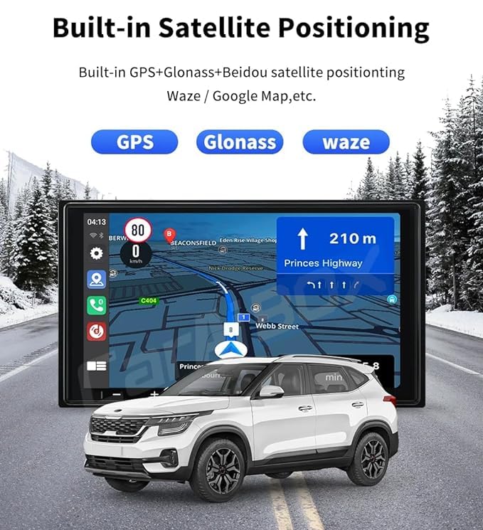 Image of BLUEGEAR Dash Pro 10.3 inch Full HD Touchscreen Android Auto, Apple Car Play, Dual Camera Support, 4K, Inbuilt Audio, Portable-Google & Siri Assistance (Smart Dash Pro Screen + 4K Dash Cam)