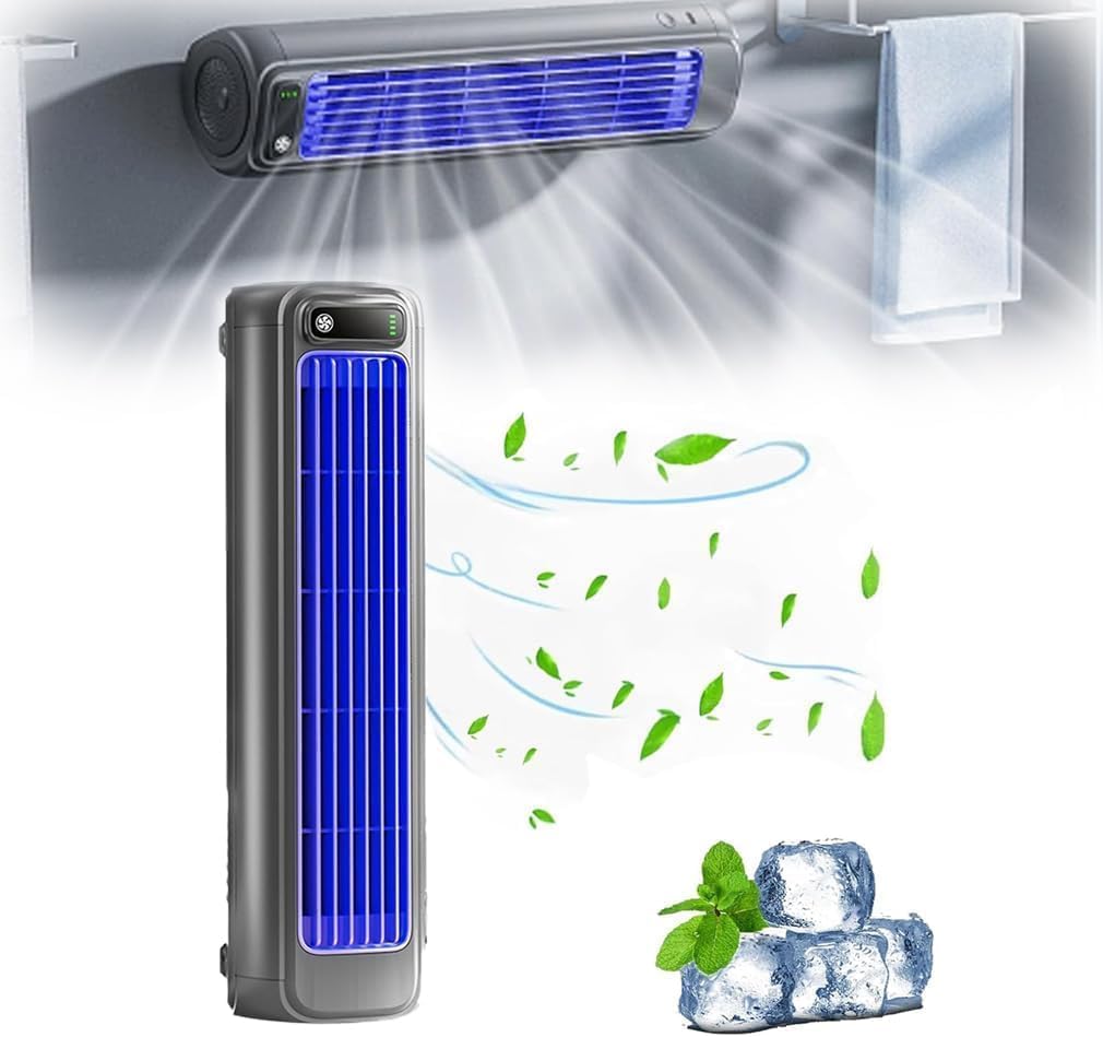 Jiuberry Cooling Ace,Cooling Fan with 3 Speeds & LEDTouch Screen, lmwing USB Charging AirConditioner (Blue)
