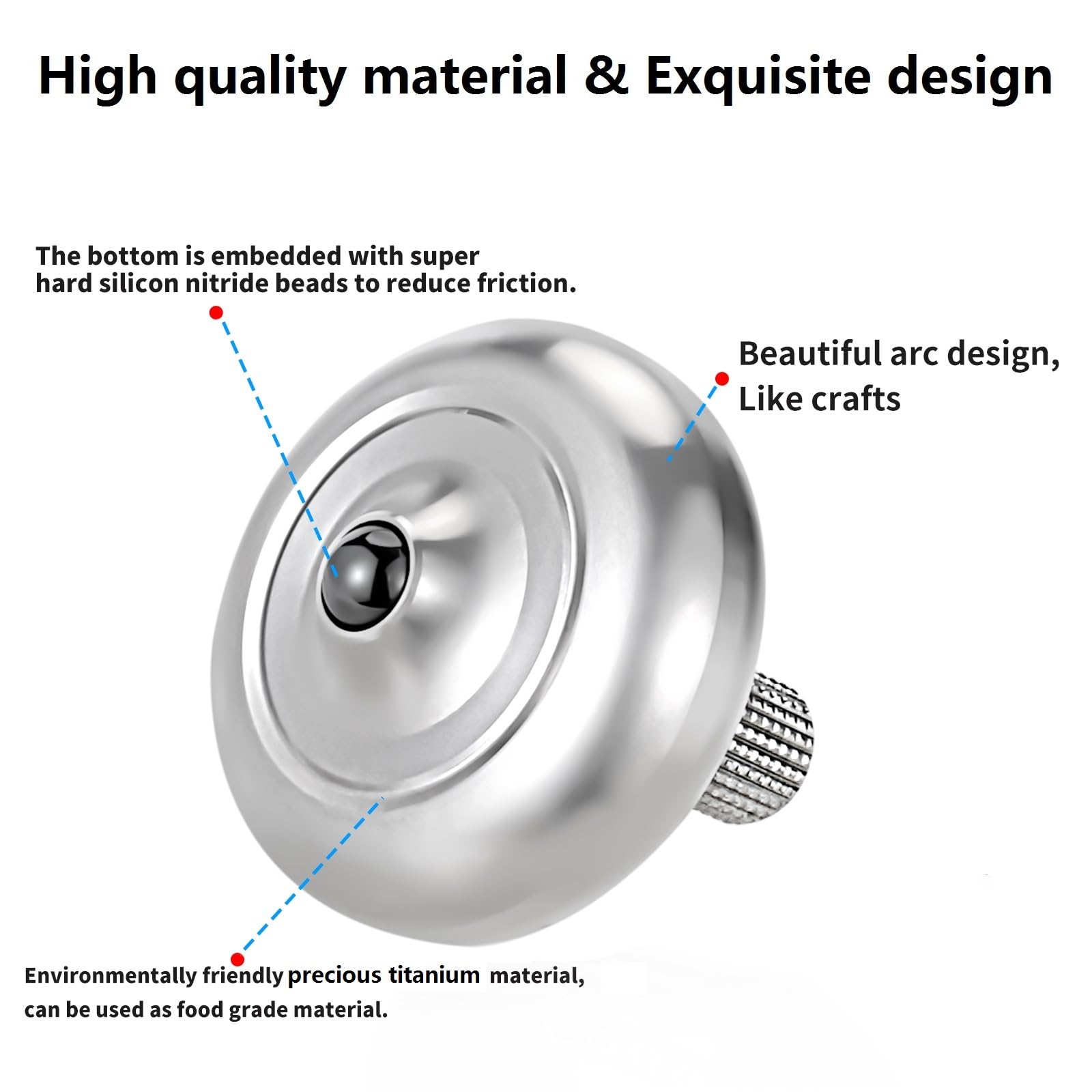 Trottola In Titanio Premium - Gira Oltre 10 Minuti, Design Di Precisione, Resistente All'Usura E Alle Cadute - Foto 10