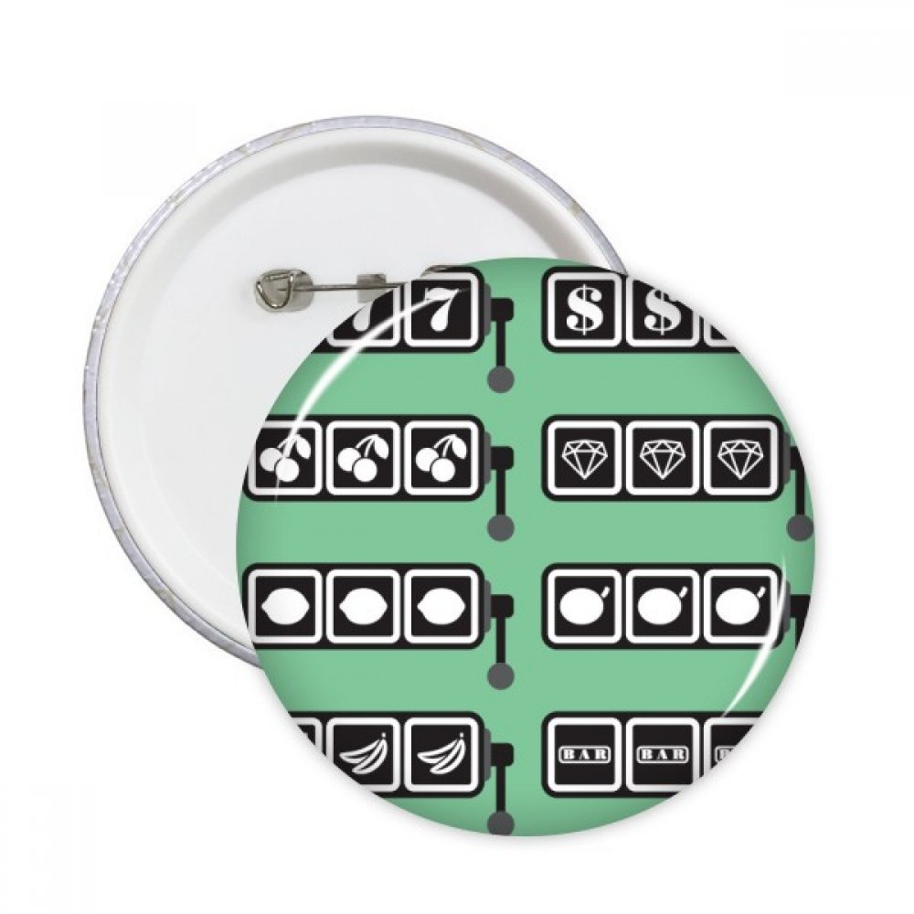 Badge bouton rond motif machine à sous multicolore DIYthinker S pour vêtement - 3
