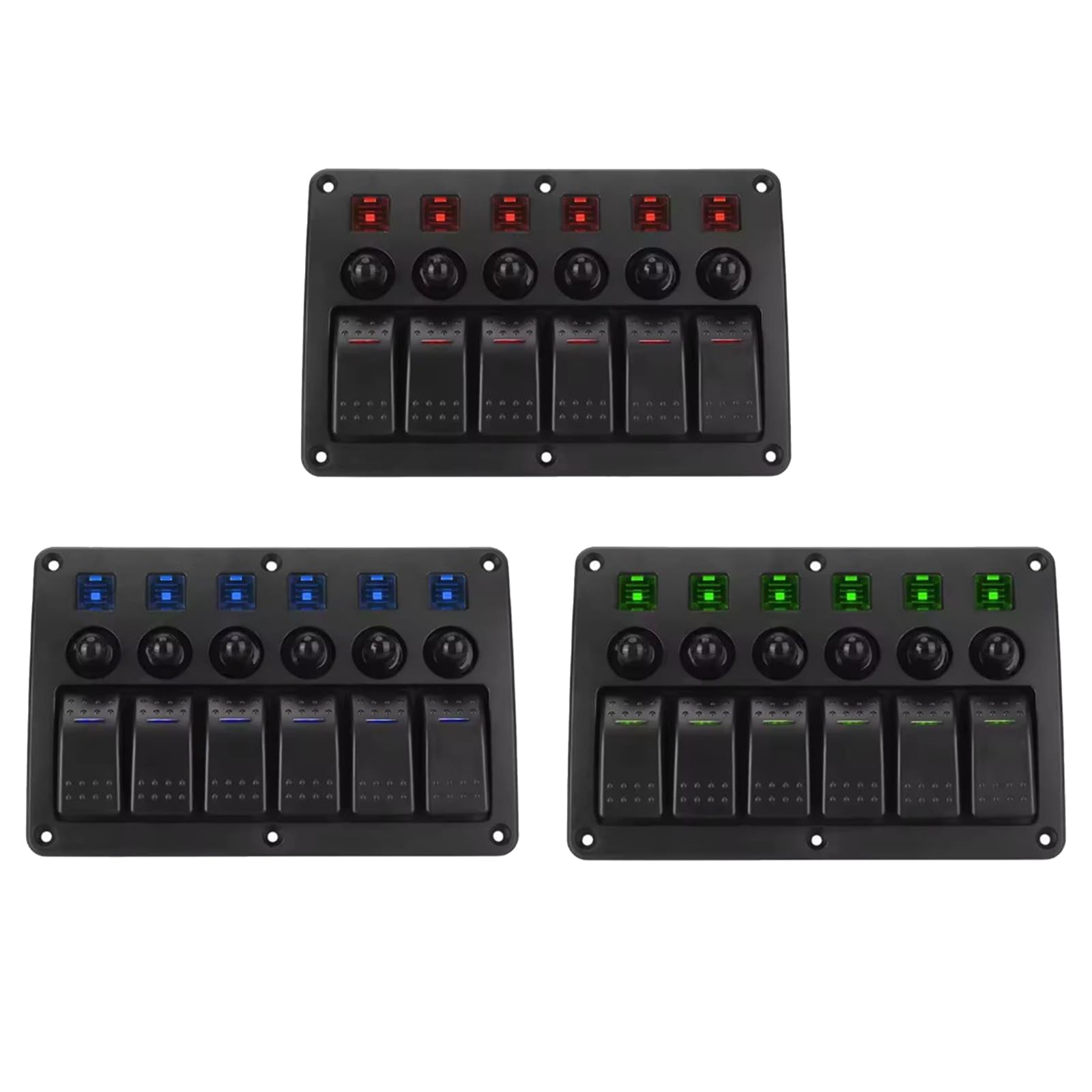 Marine 12V-24V Impermeabile 6 Posizioni Interruttori A Bilanciere Pannello Toggle con Pannello Elettrico Design per Barca