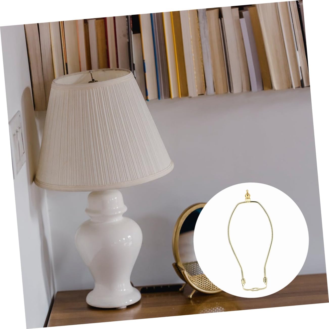 Milisten Lamp Shade Harp Holder Lamp Finial and Bracket Elegant Design Material Home Decor Fits Standard Light Bulbs