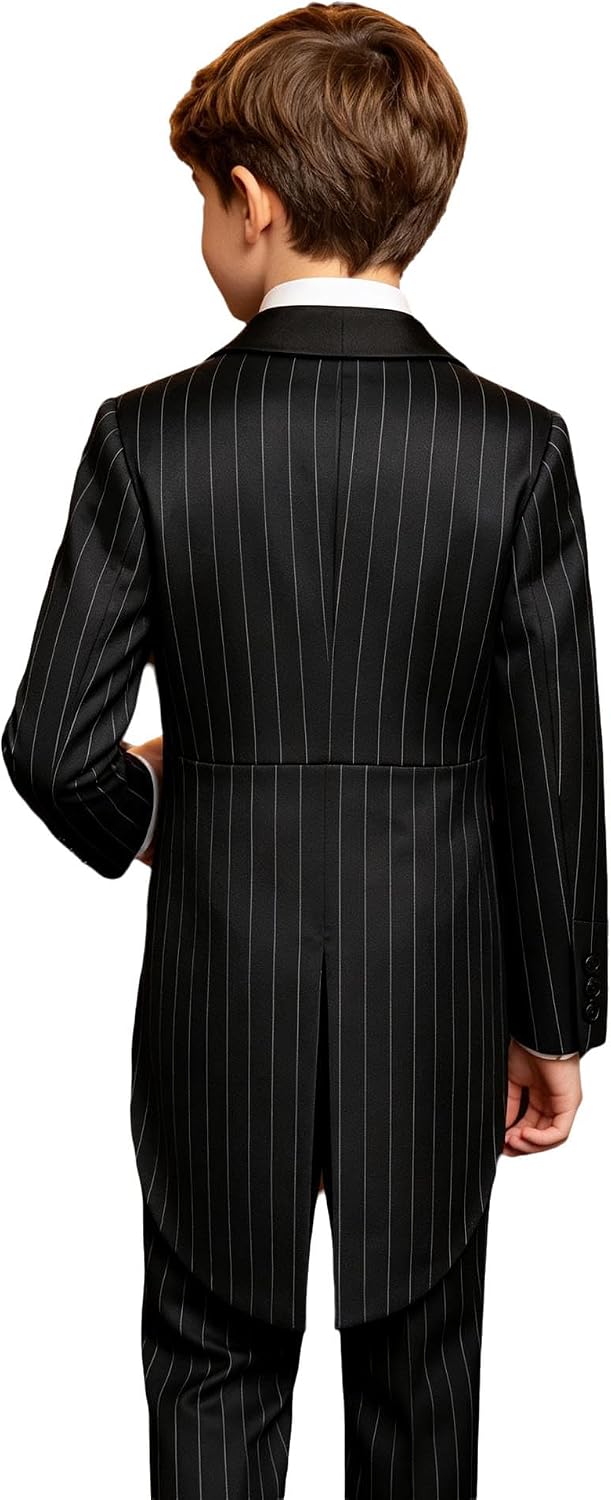 Striped Blazer Boy Suit Long Tail Sports Coat
