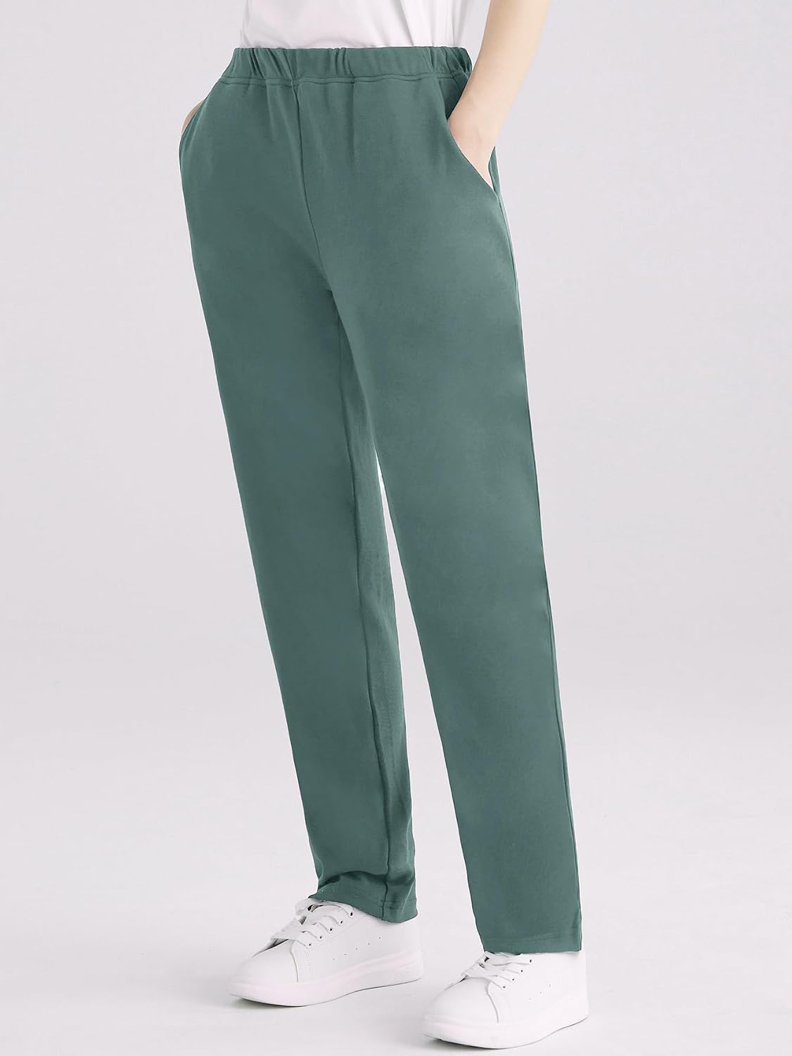 Weintee Women's 34" Inseam Tall Knit Pants with Pockets