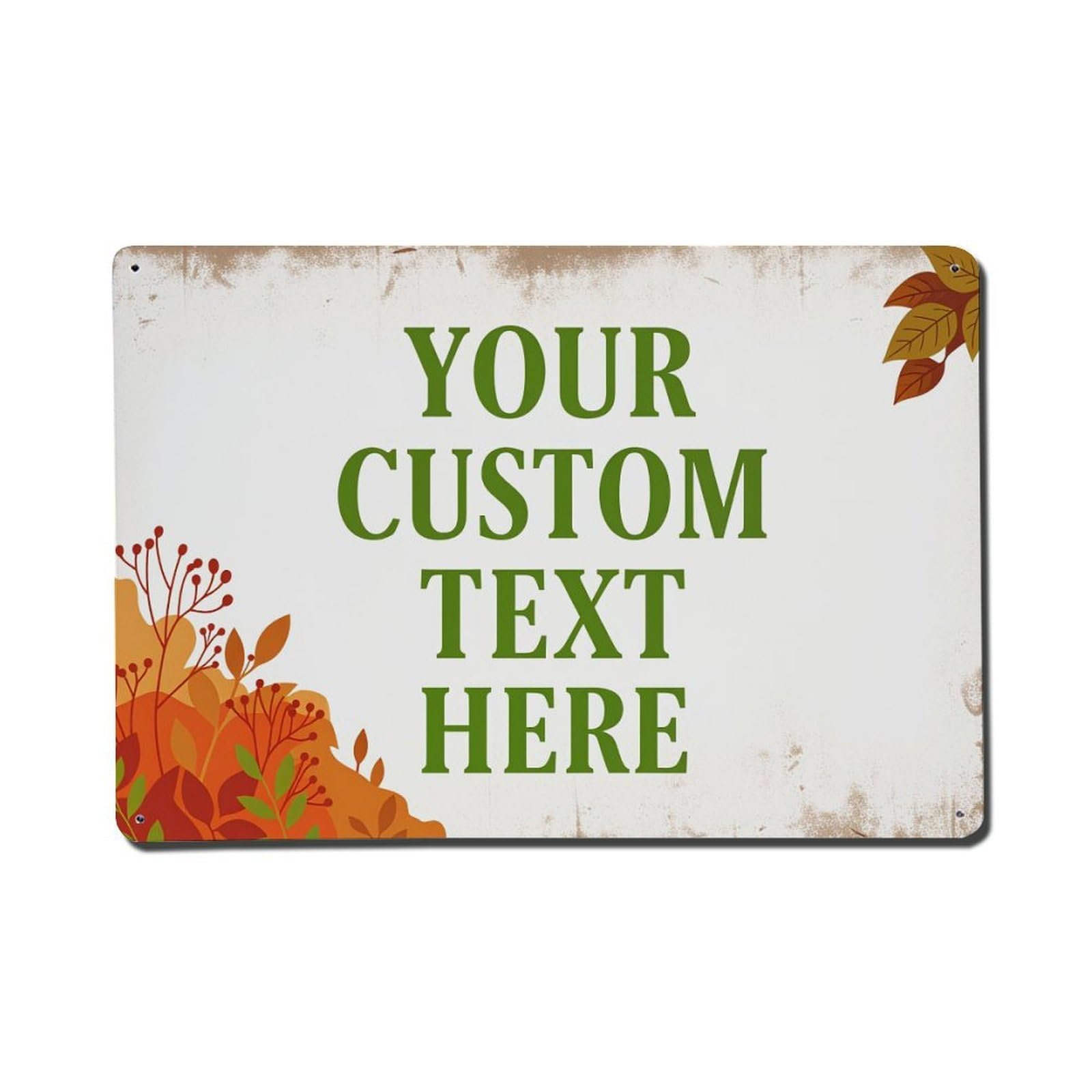 Enderetf Vintage Autumn Leaves Background Pattern Tin Sign Metal Poster, Home Bar Garage Man Cave Cafe Indoor & Outdoor Wall Decoration 8X12inches