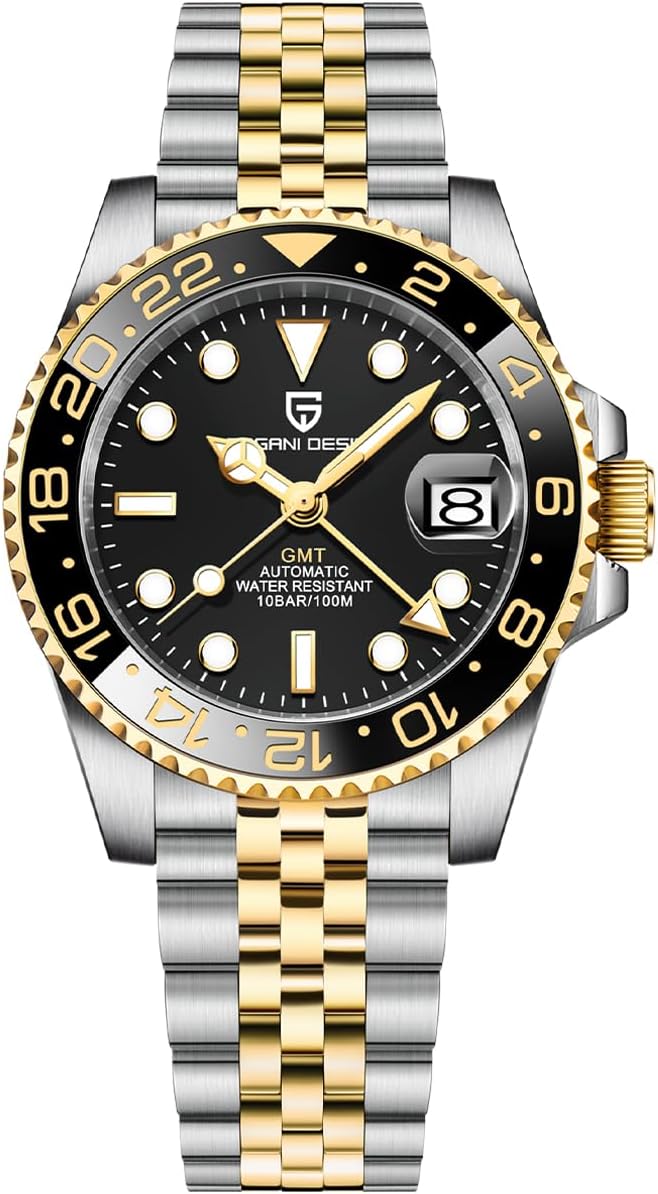 BY BENYAR Pagani Design Men GMT Automatic Watches-Fashion Stainless Steel Mechanical Watch-Sapphire Glass Lens Watch Men BY BENYAR Pagani Design Men GMT Automatic Watches-Fashion Stainless Steel Mechanical Watch-Sapphire Glass Lens Watch Men