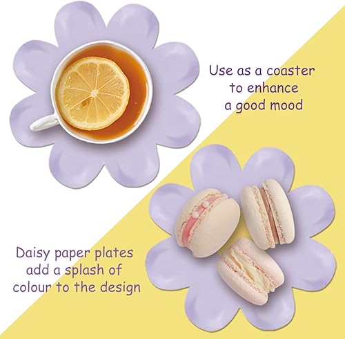 Miniatura 3 de 60 platos de papel de margarita, platos desechables de margaritas de 7 pulgadas, platos de margaritas para fiestas, bandeja de alimentos que se