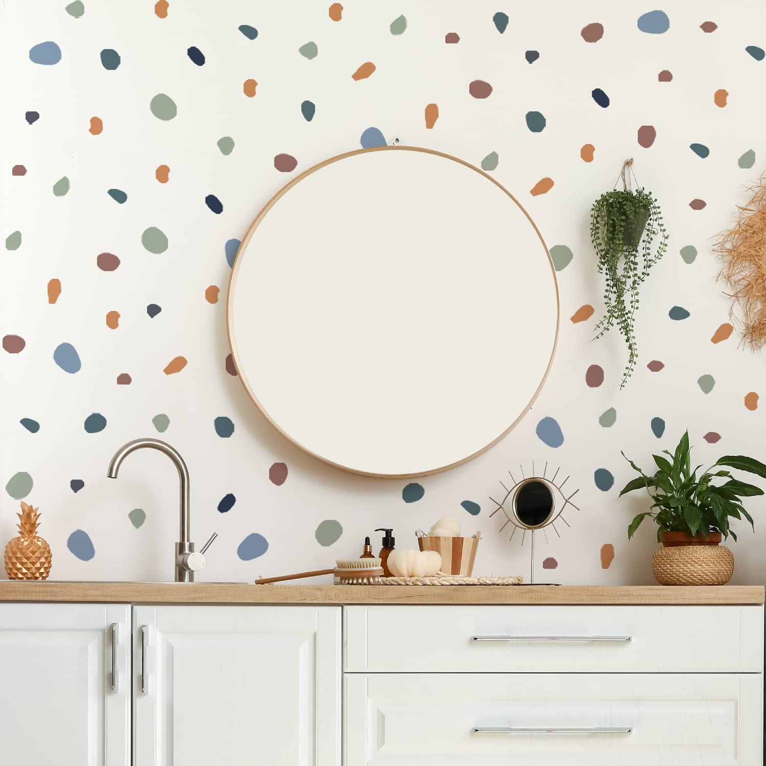 RoyoLam 120pcs Polka Dot Wall Decals - Watercolor Removable Wall Stickers For Nursery, Kids Room & Home Decor